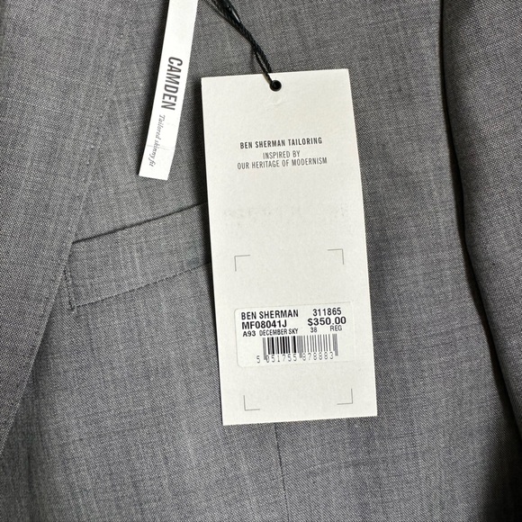 Men’s Ben Sherman Suit 38 Reg blazer 30W 32L slacks gray - Picture 3 of 13